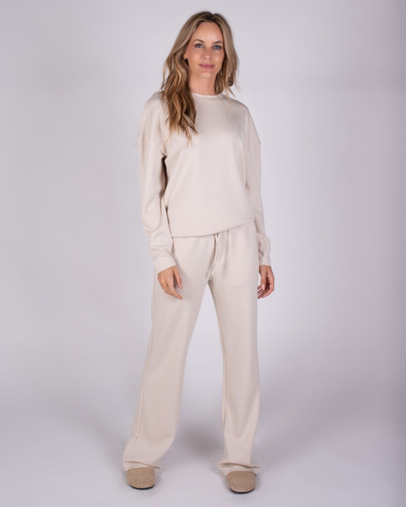 Dames viscose cupro sweater in beige- MANCHESTER 