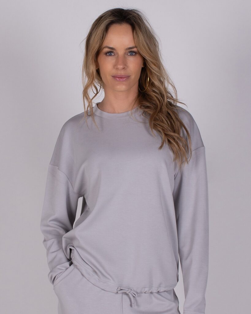 Dames viscose cupro sweater in muisgrijs- MANCHESTER 