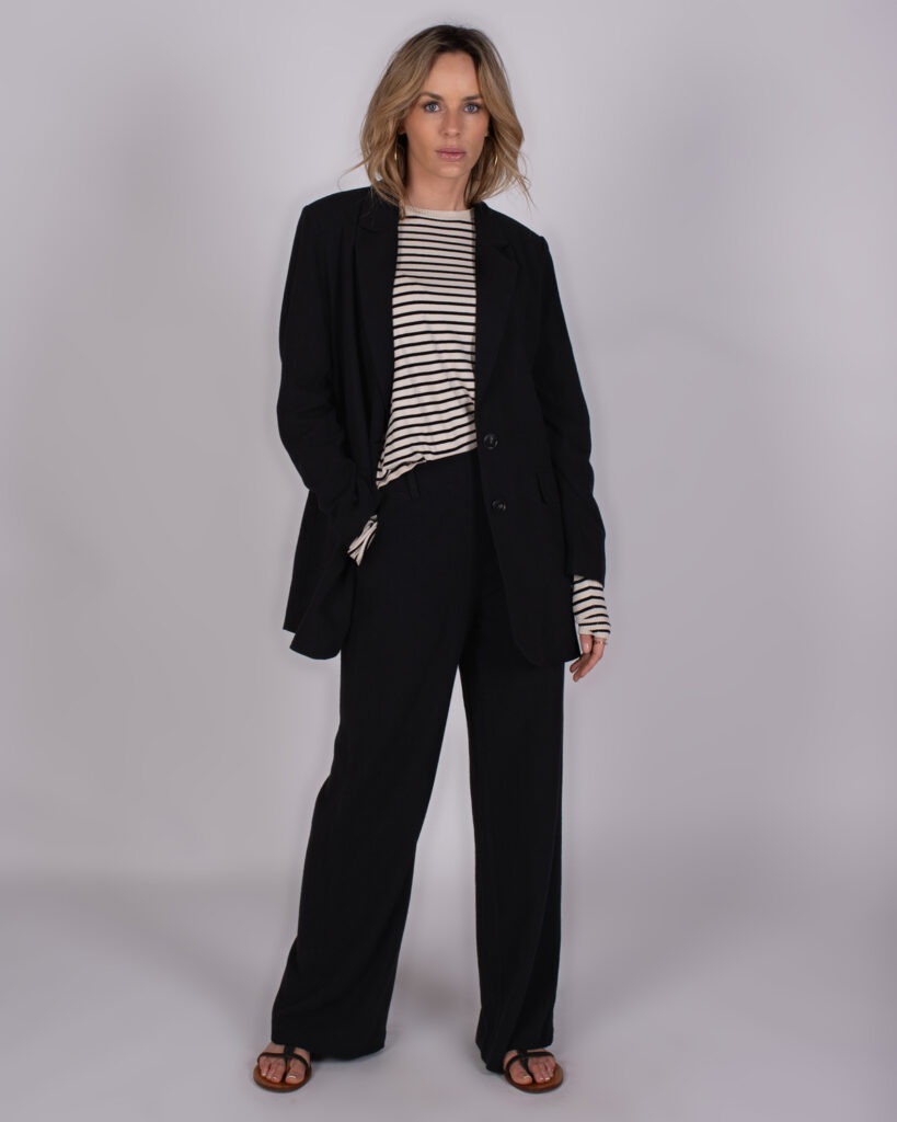 Dames blazer zwart linnen viscose - JODPHUR 