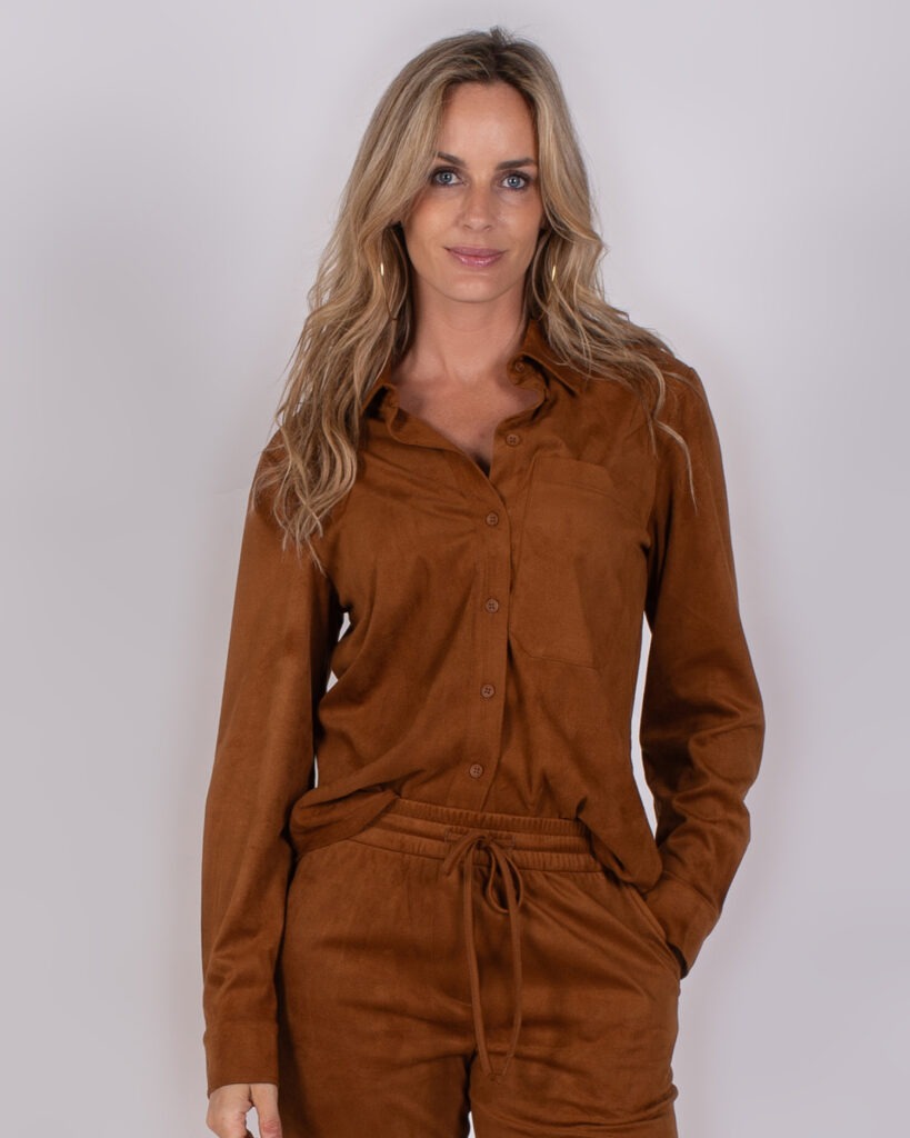 Dames blouse bronze vegan suede -MADURAI 