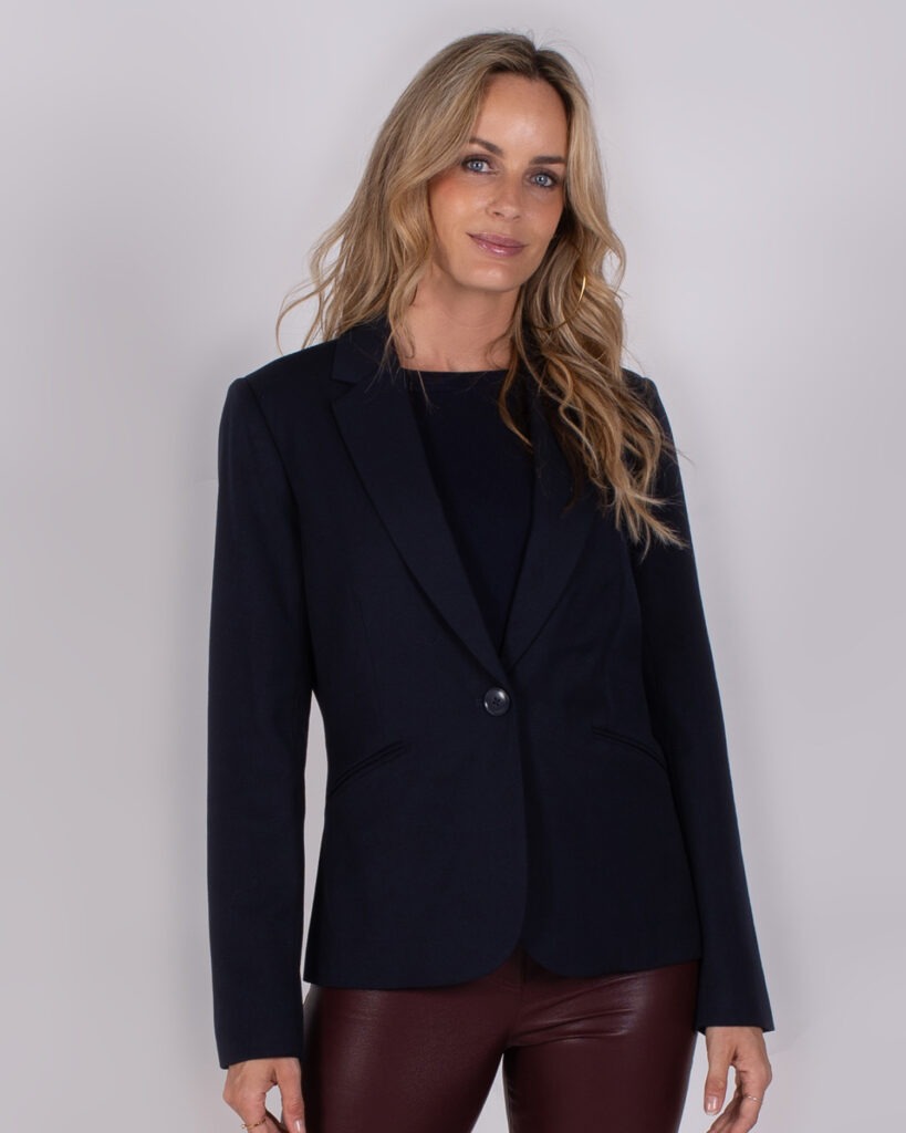 Dames blazer viscose tencel in navy - NIKKO 