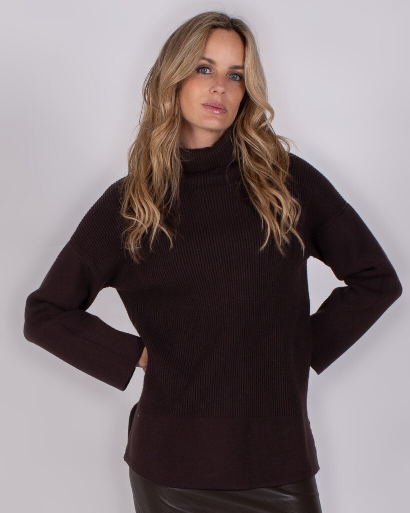 Dames Coltrui dark brown viscose langemouw -OSLO 