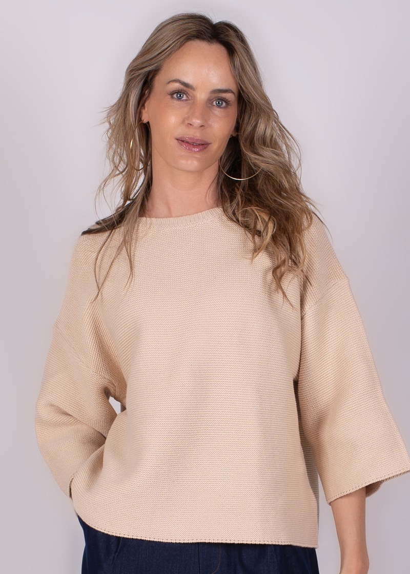 Dames trui pale katoen dropshoulder mouw - WELLINGTON - Afbeelding 3