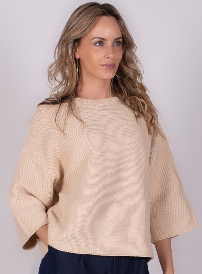 Dames trui pale katoen dropshoulder mouw - WELLINGTON