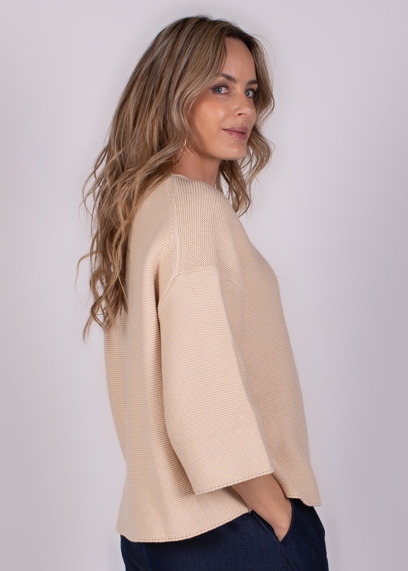 Dames trui pale katoen dropshoulder mouw - WELLINGTON - Afbeelding 4