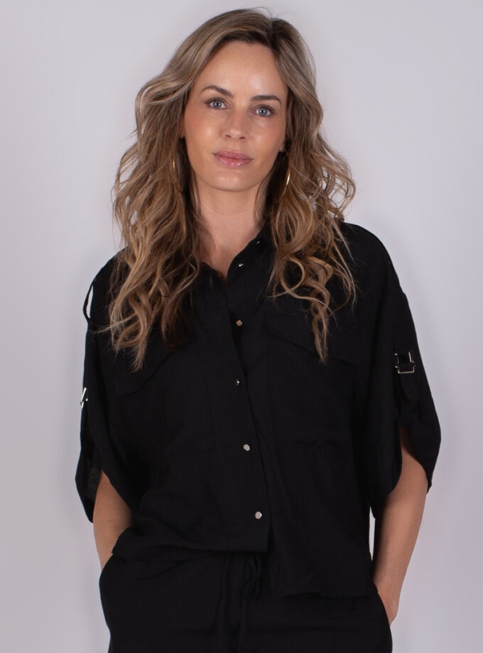 Dames blouse black viscose - SOPRON