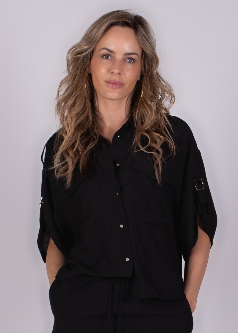 Dames blouse black viscose - SOPRON