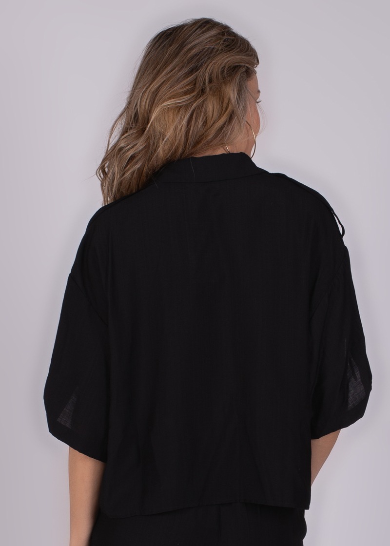 Dames blouse black viscose - SOPRON - Afbeelding 4