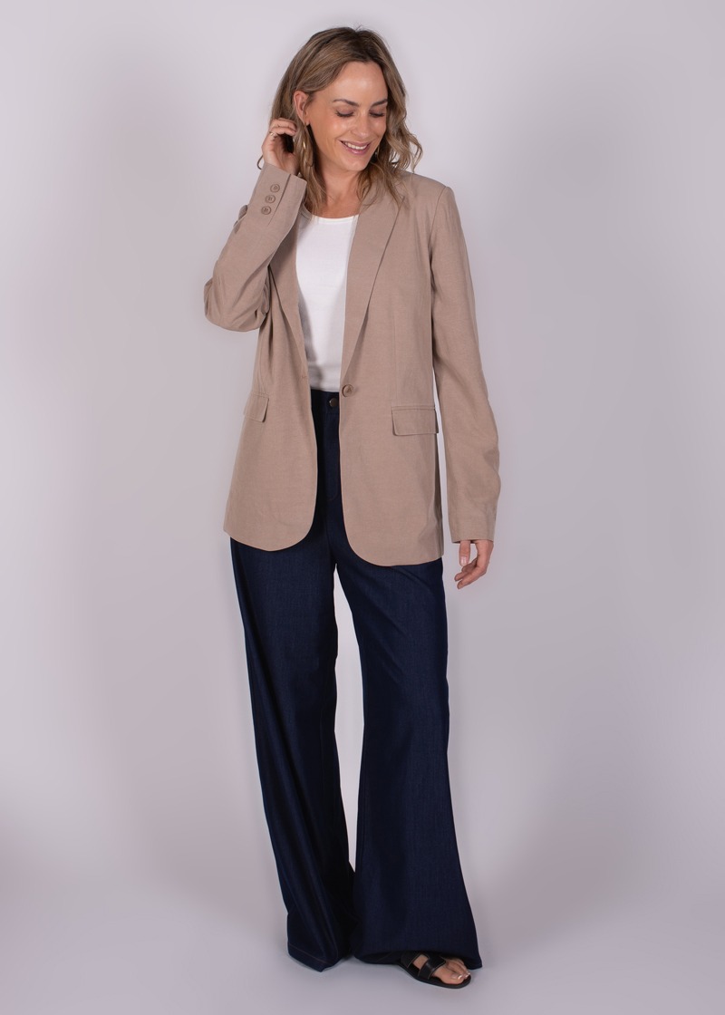 Dames pants tencel in indigo blue - BERGAMO - Afbeelding 5
