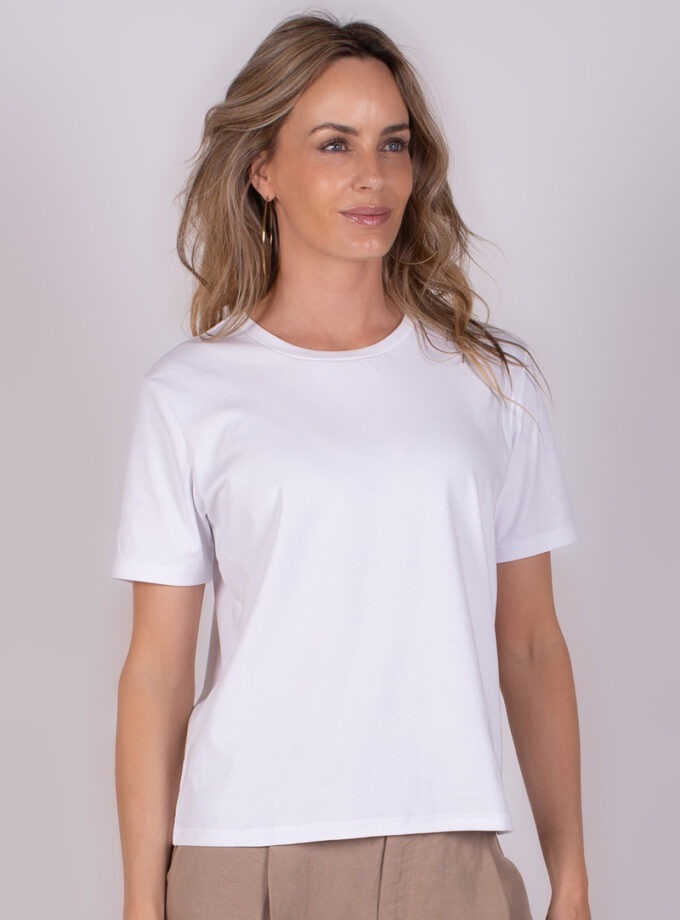 Dames t shirt brilliant white katoen kortemouw- DENVER