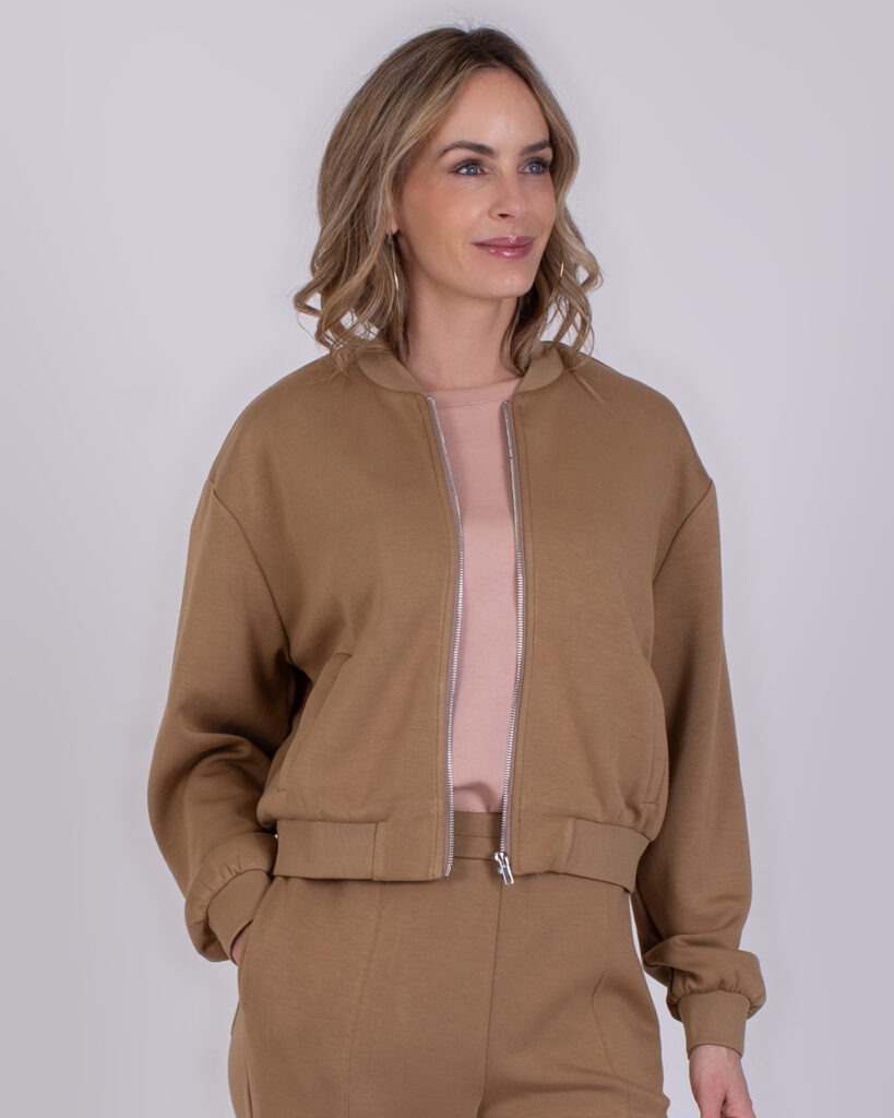 Dames bomber modal in taupe - HARLOW 
