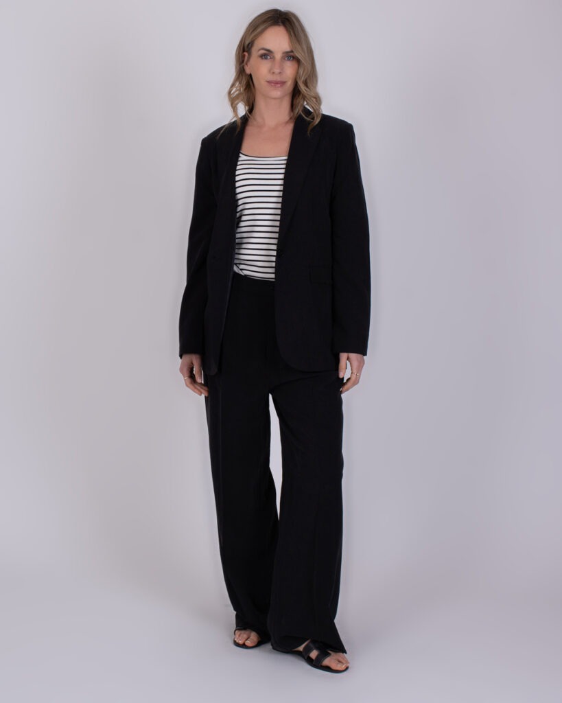 Dames blazer black tencel linnen - OPOLE 
