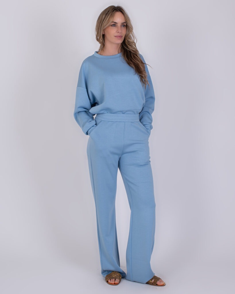 Dames trackpant soft blue viscose cupro - RIMINI 