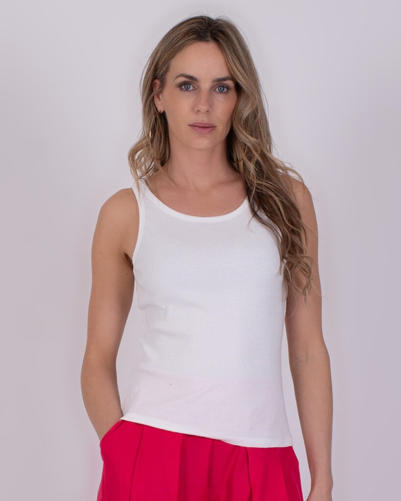 Dames top off-white cotton - YPRES 