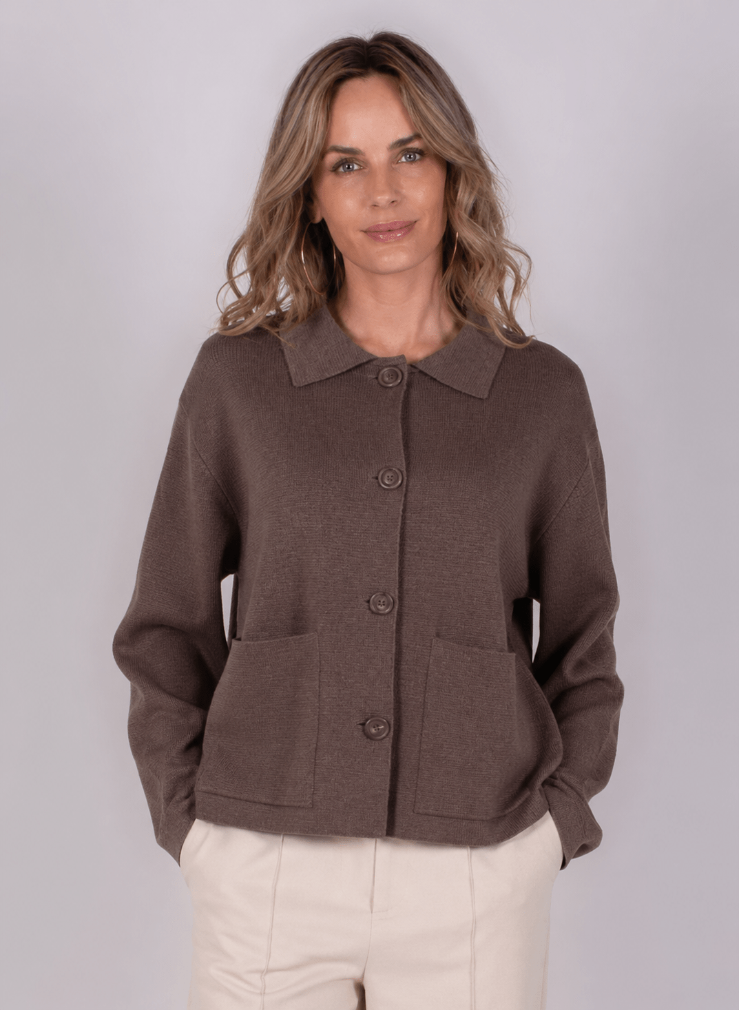 Dames cardigan viscose taupe – ALTA