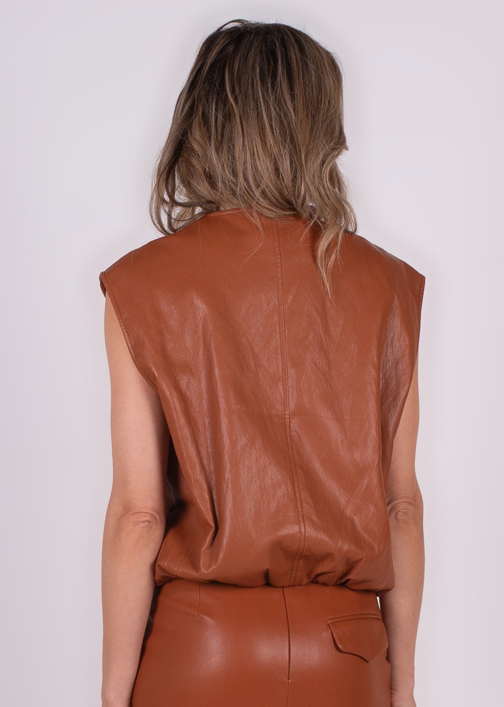 Dames gilet cinnamon vegan leather - BANDUNG - Afbeelding 5