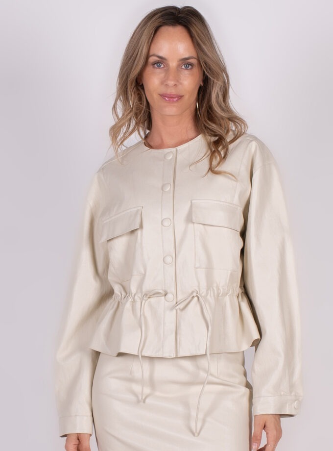 Bandung vegan leather jacket pale