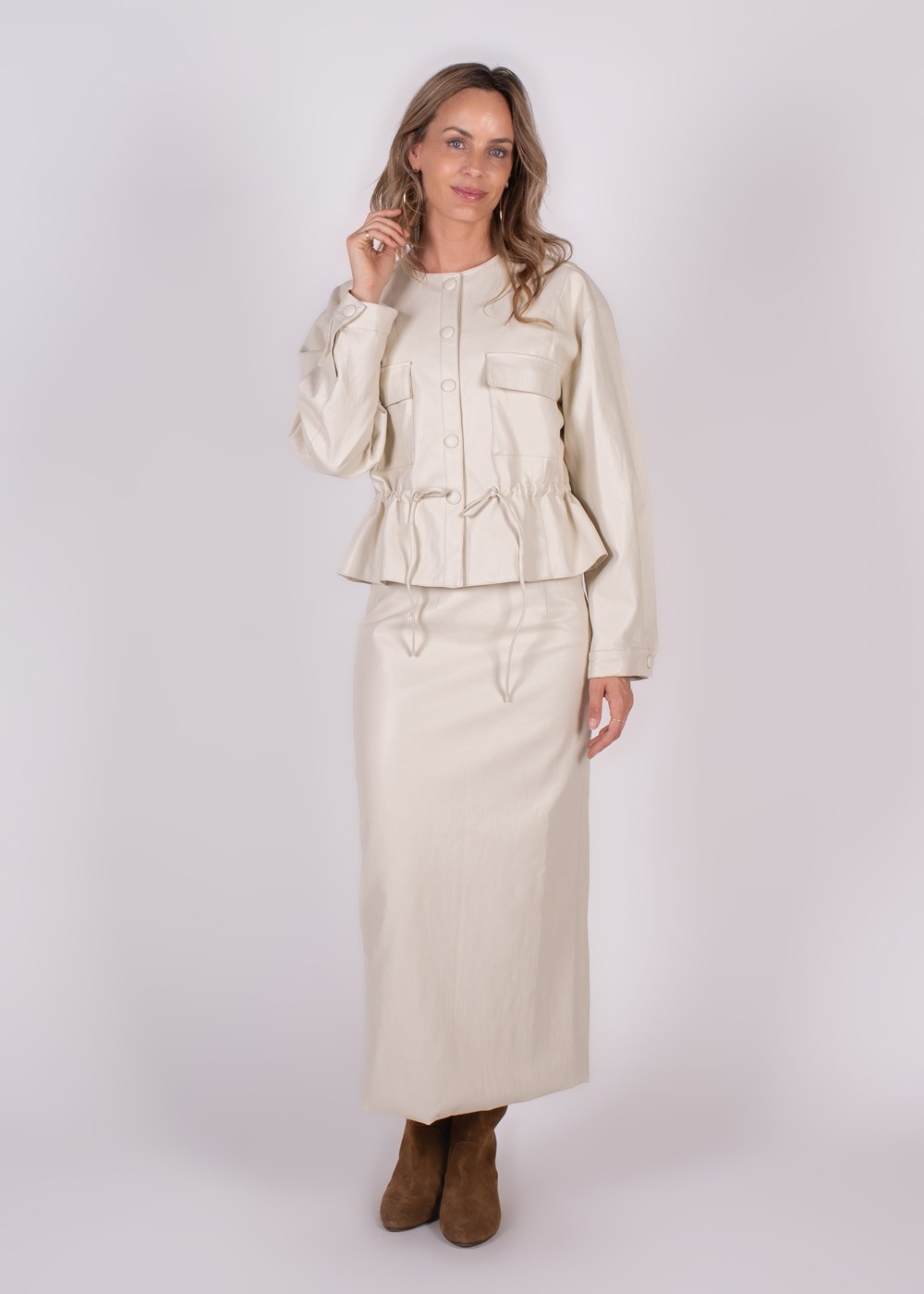 Dames skirt pale vegan leather - BANDUNG - Afbeelding 2