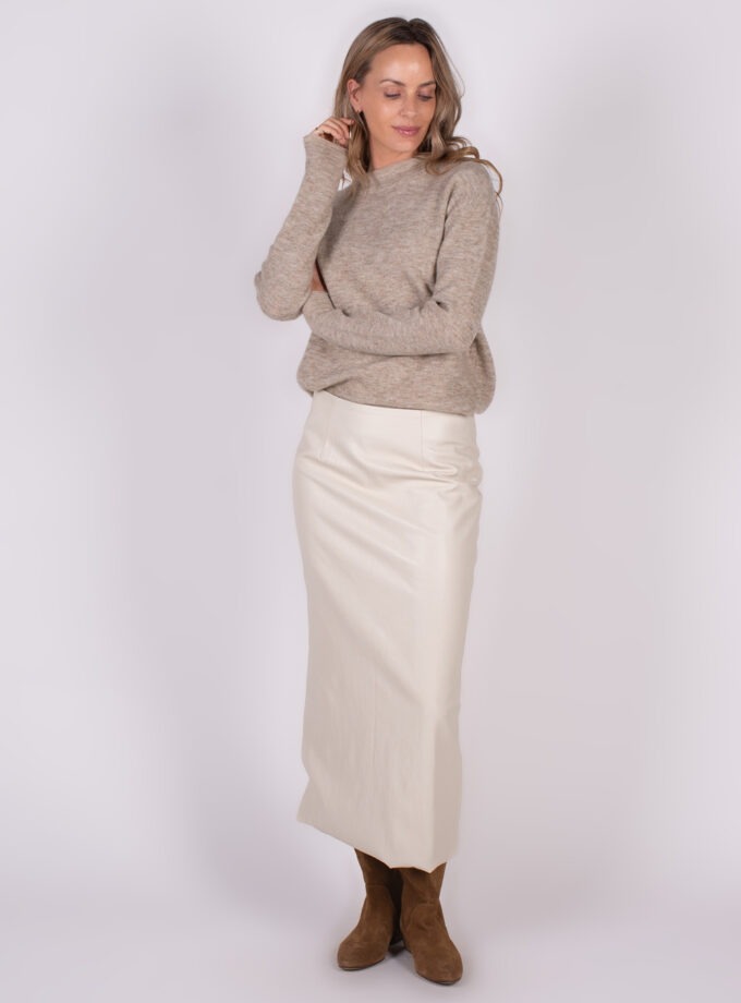 Bandung vegan leather skirt pale