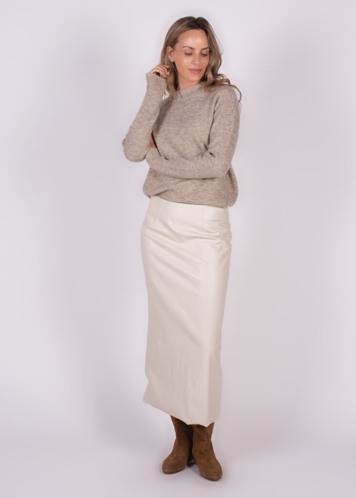 Dames skirt pale vegan leather - BANDUNG 