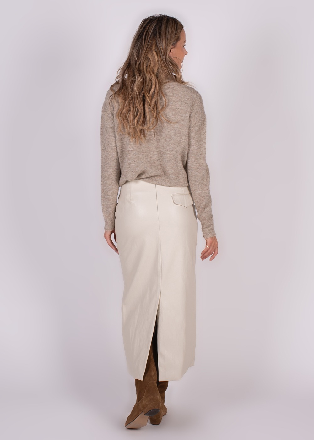 Dames skirt pale vegan leather - BANDUNG - Afbeelding 3