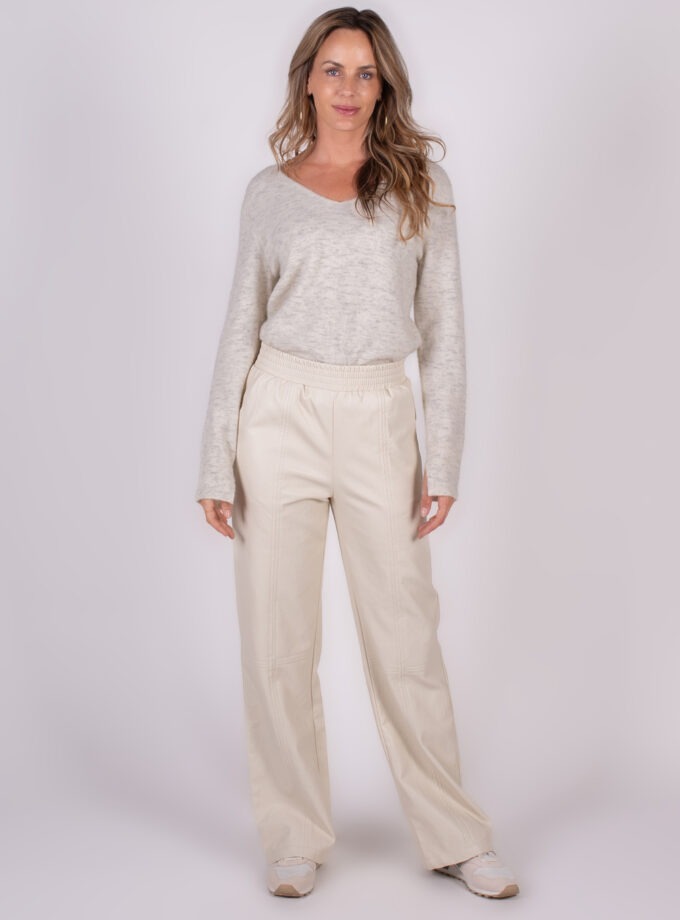 Bandung vegan leather pants pale