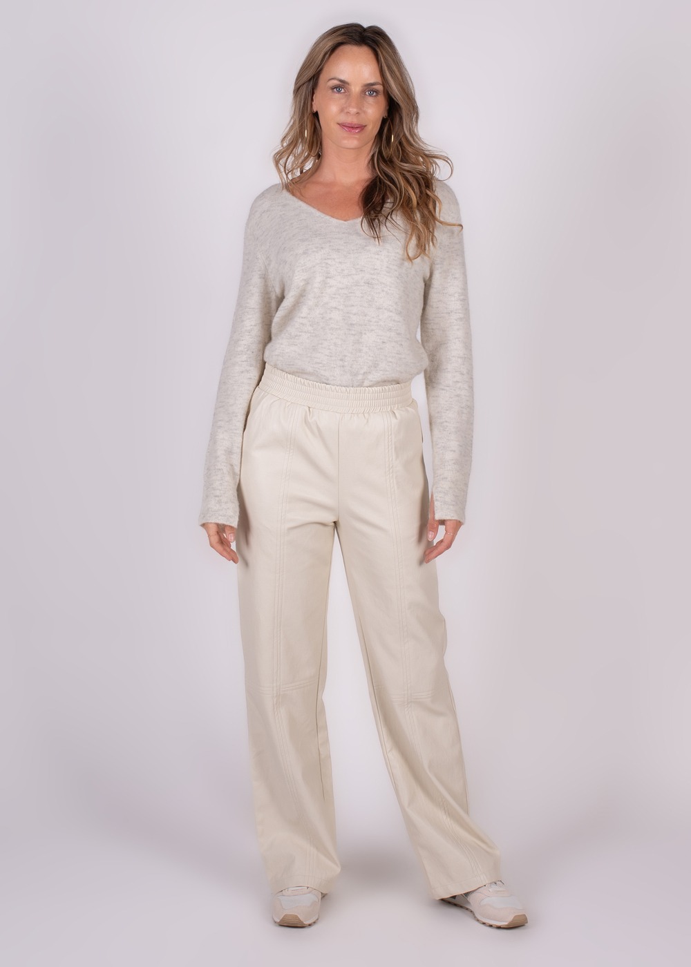 Bandung vegan leather pants pale