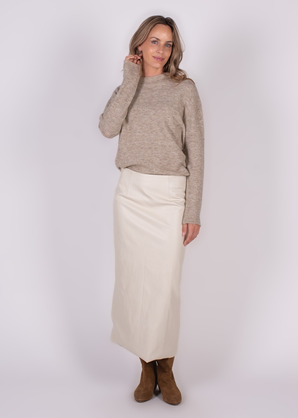 Dames skirt pale vegan leather - BANDUNG - Afbeelding 4