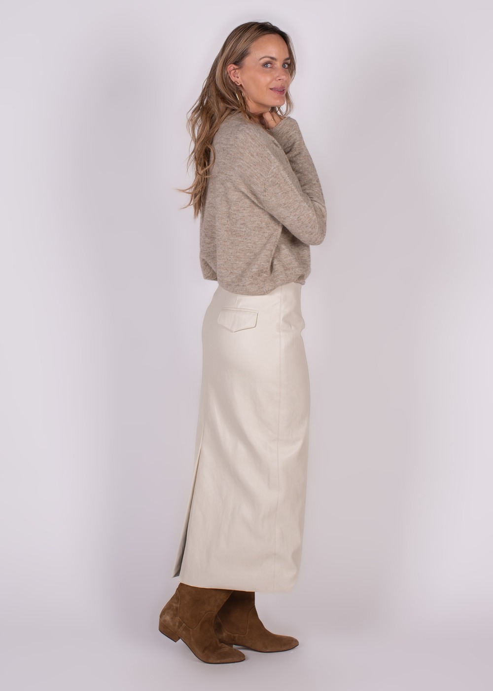 Dames skirt pale vegan leather - BANDUNG - Afbeelding 5