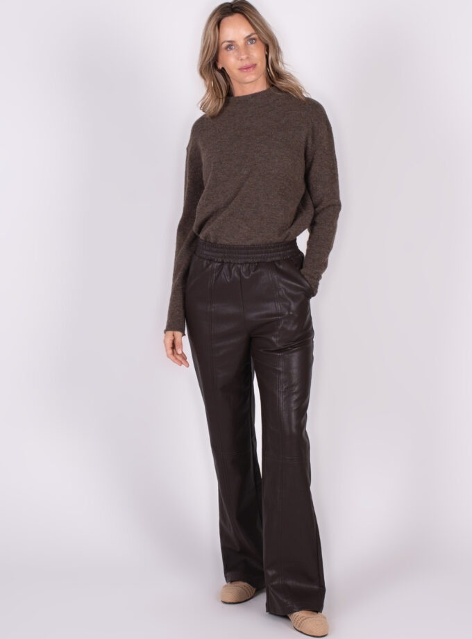 Bandung vegan leather pants coffee