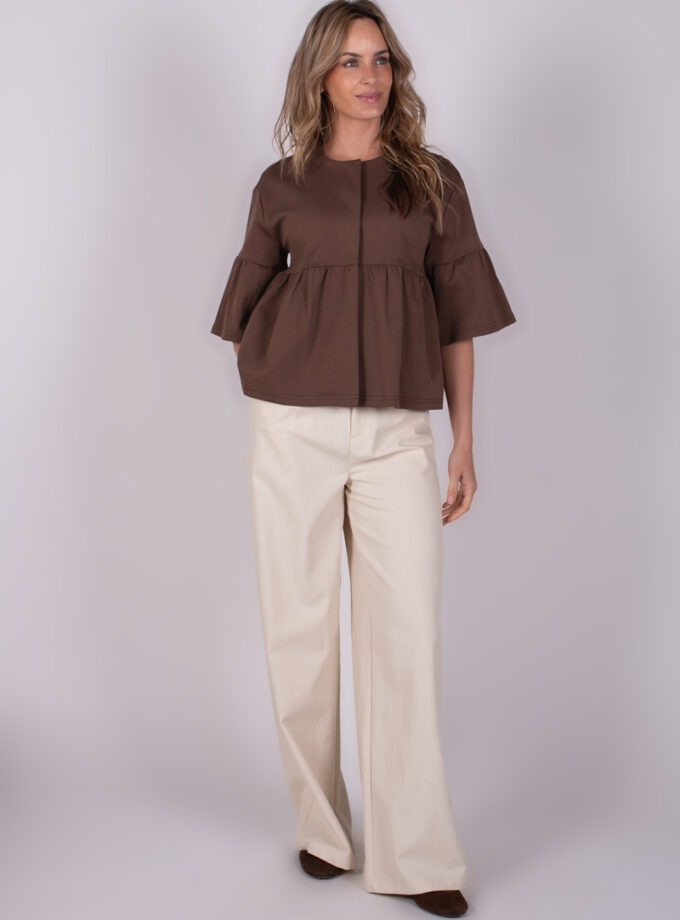 Bilbao top cotton taupe
