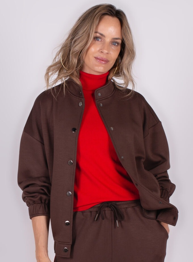 Dames oversized bomber sheffield in coffee- BOGOR