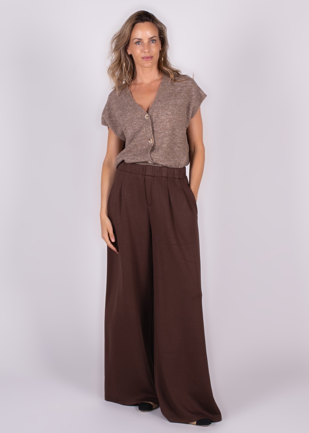 Dames oversized pants coffee modal - BOGOR - Afbeelding 3