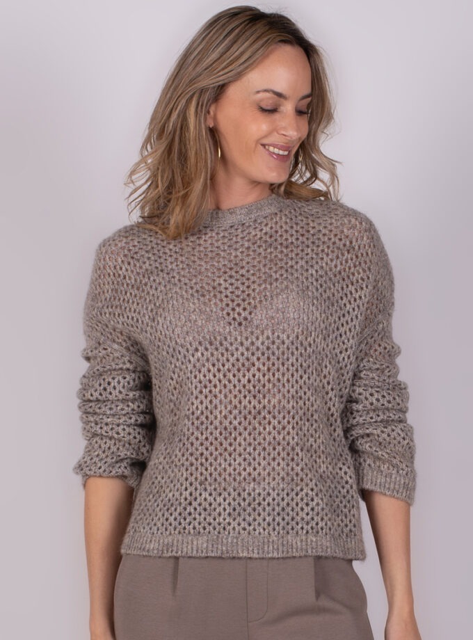 Budapest wool pullover taupe/grey