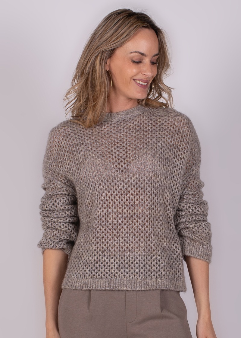 Budapest wool pullover taupe/grey