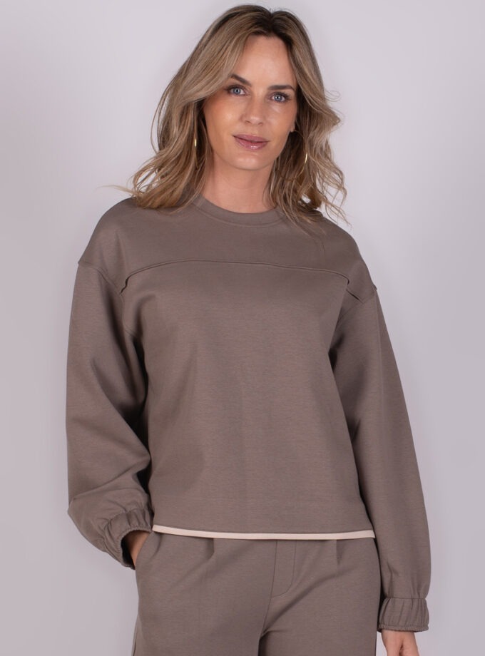Dames sweater taupe - COLUMBUS