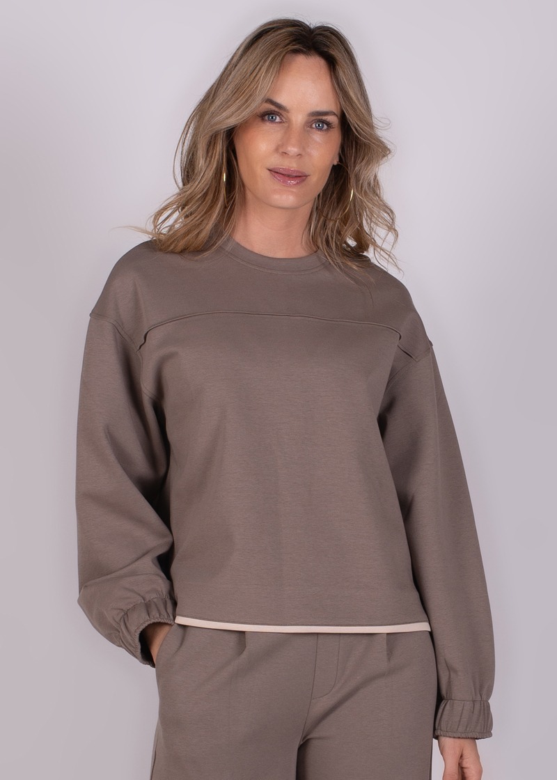 Dames sweater taupe - COLUMBUS