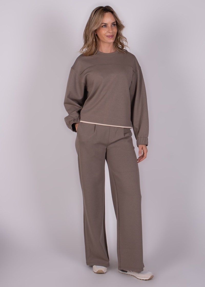 Dames sweater taupe - COLUMBUS - Afbeelding 4