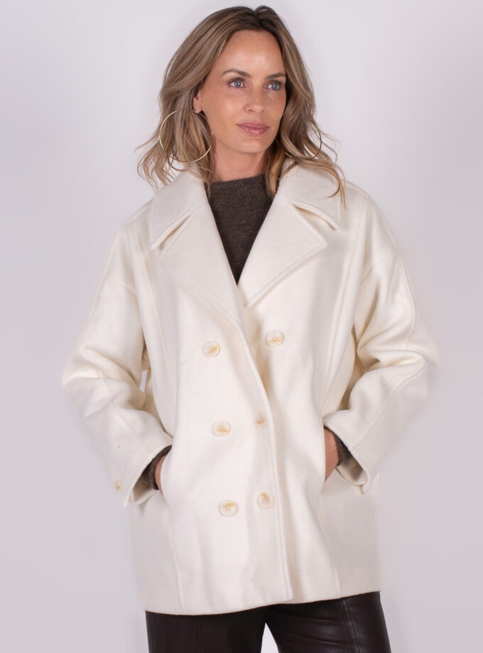Depok coat woolblend off white