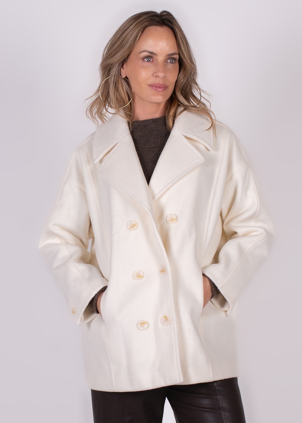 Depok coat woolblend off white
