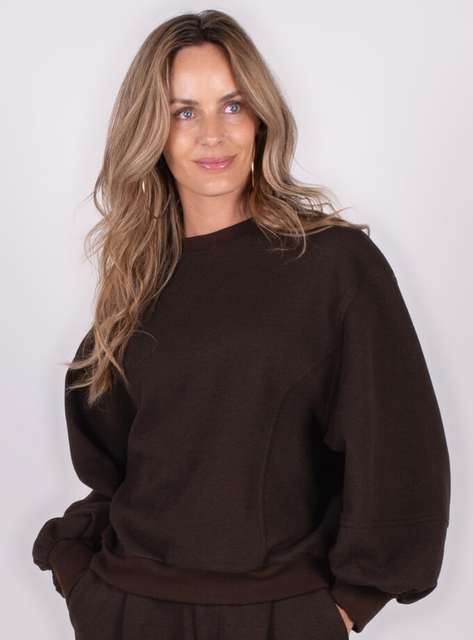 Helsinki cotton oversized sweater coffee