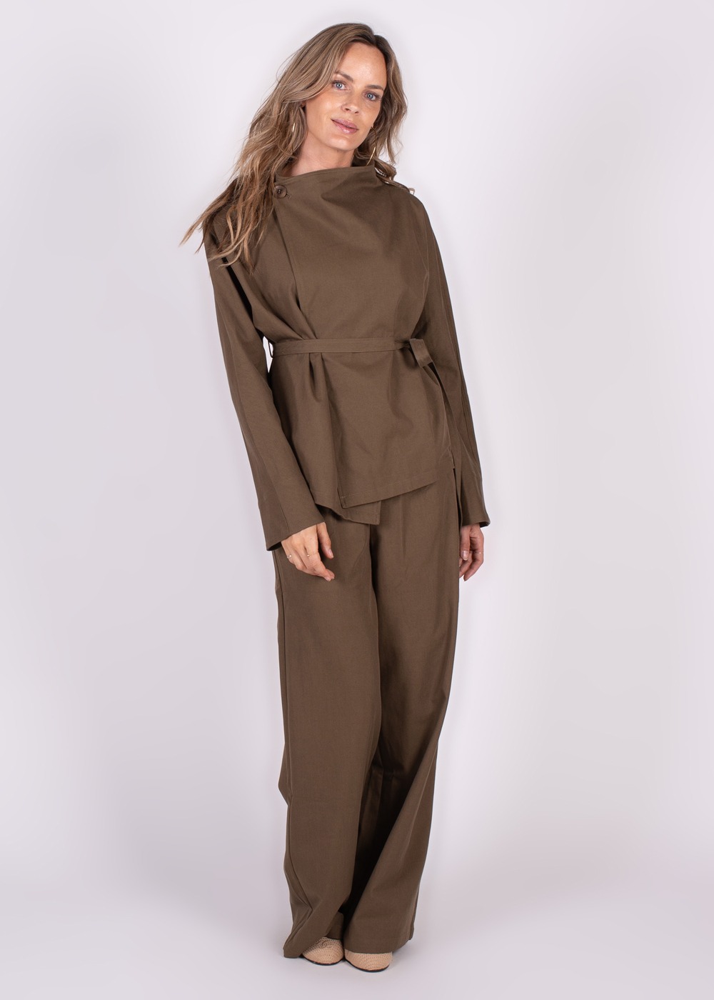 Dames jacket moss green cotton - HOBART - Afbeelding 5