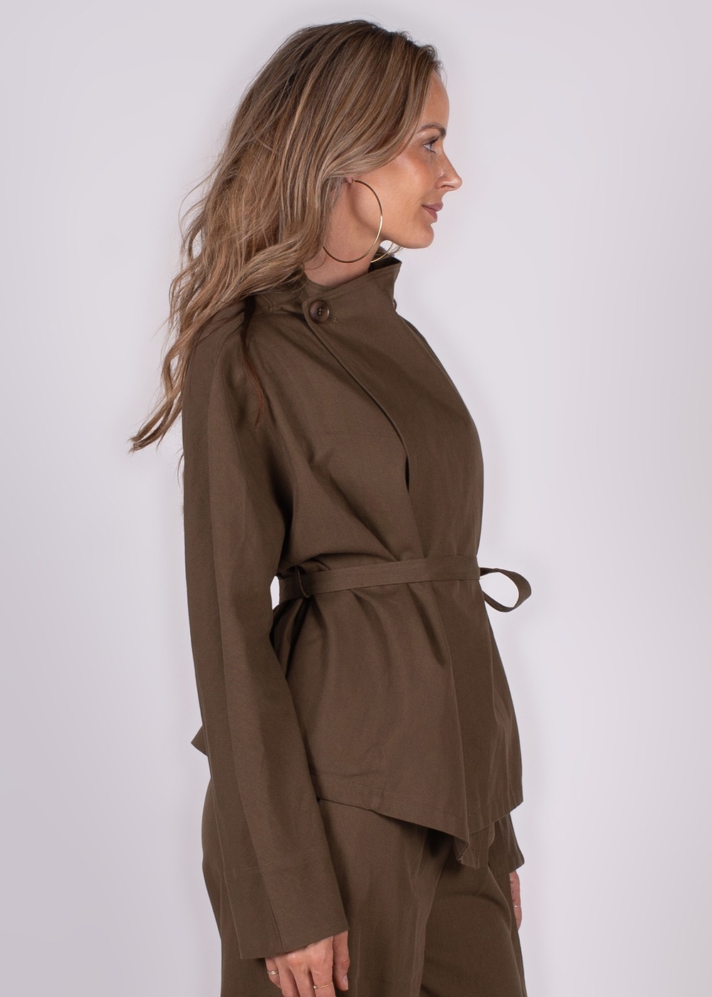 Dames jacket moss green cotton - HOBART - Afbeelding 6
