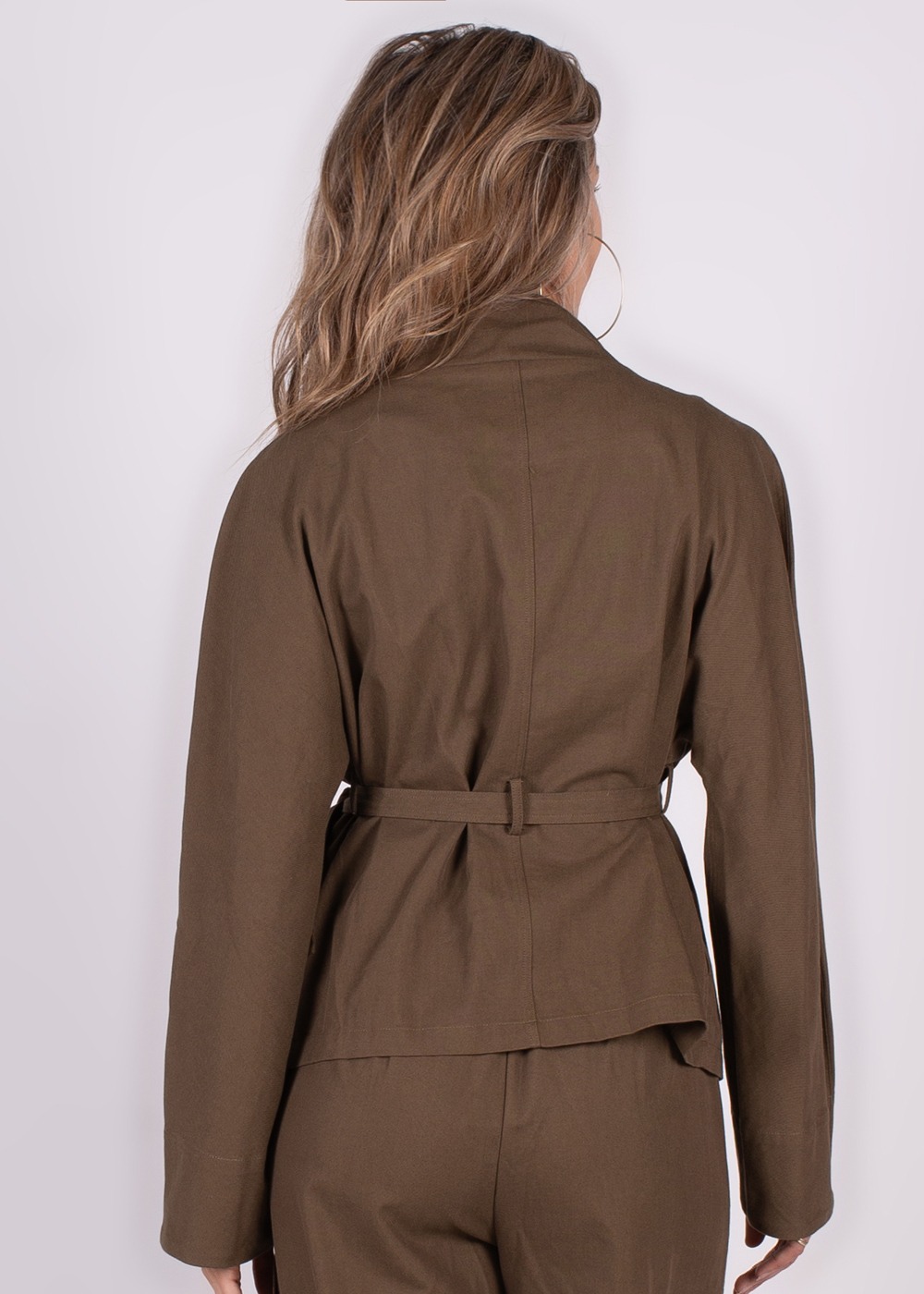 Dames jacket moss green cotton - HOBART - Afbeelding 7