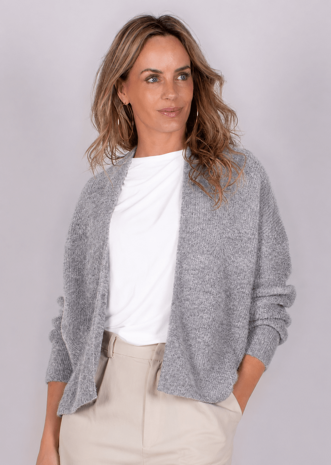 Lamia oversized cardigan grey melange