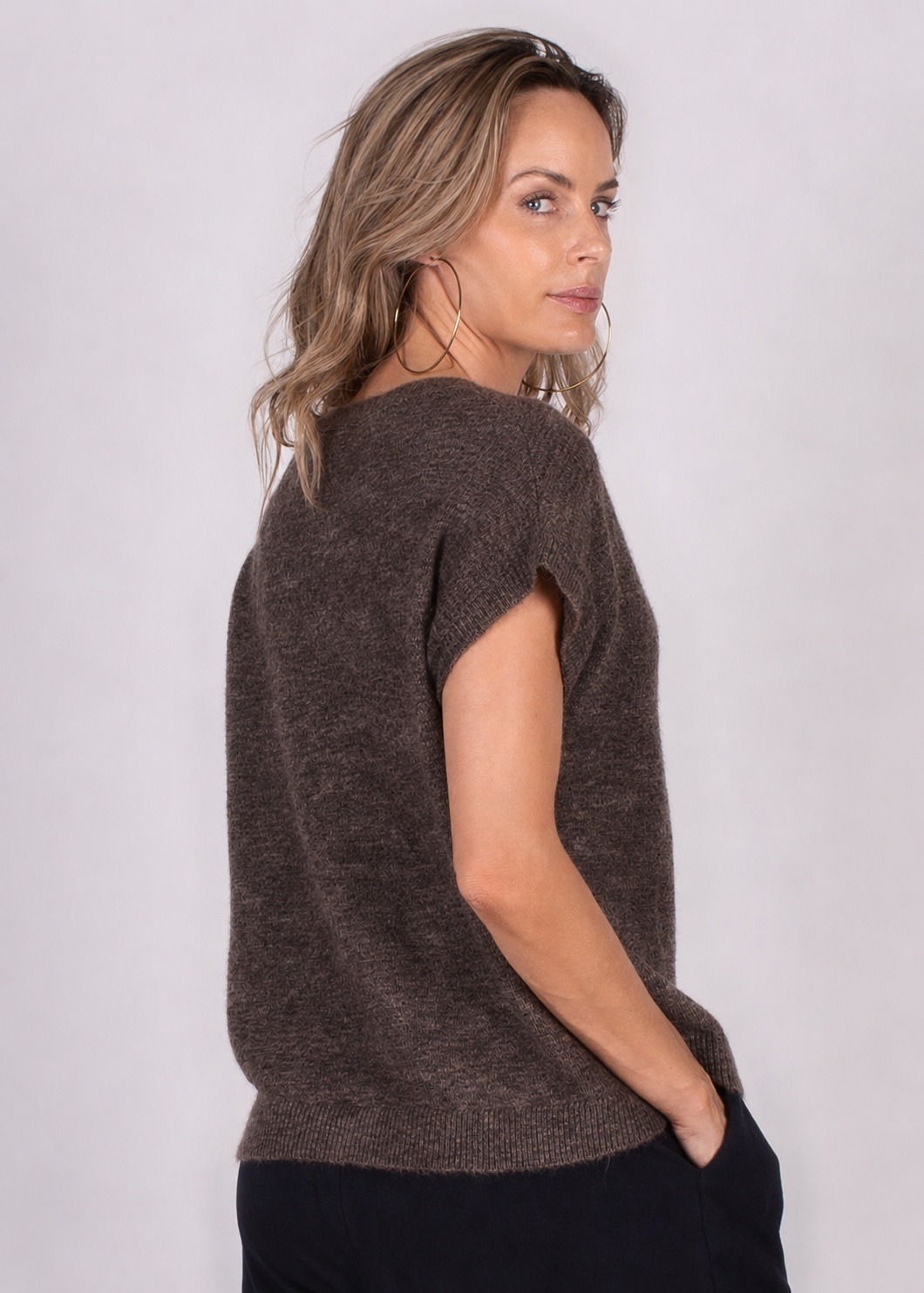 Dames oversized cardigan coffee - LAMIA - Afbeelding 2
