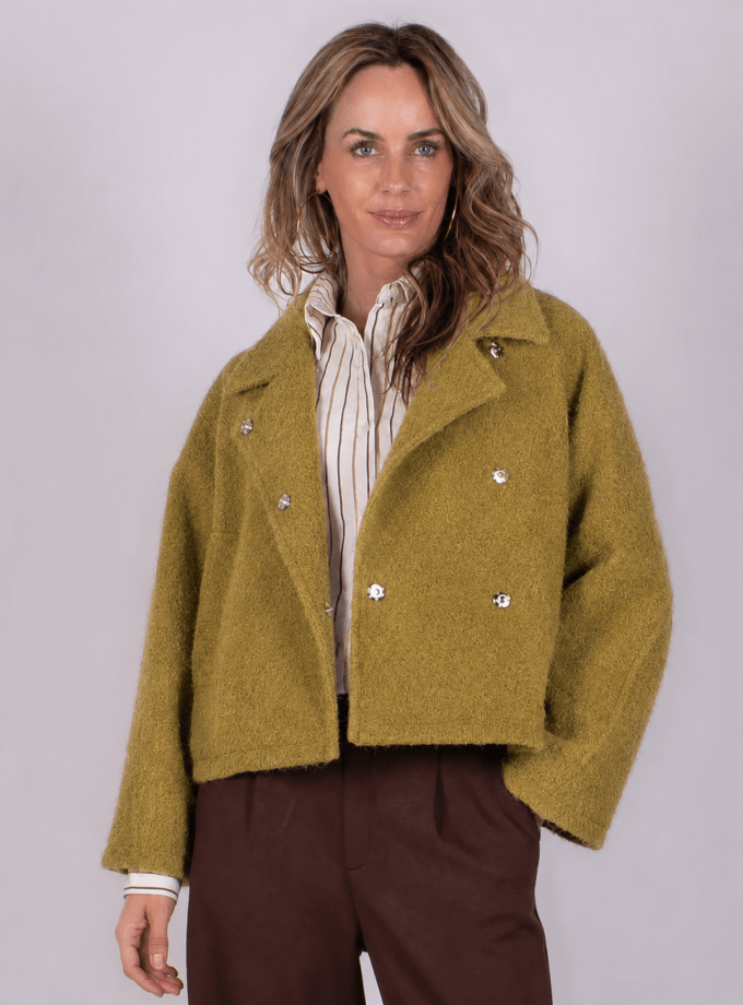 Matsumoto coat woolblend lime