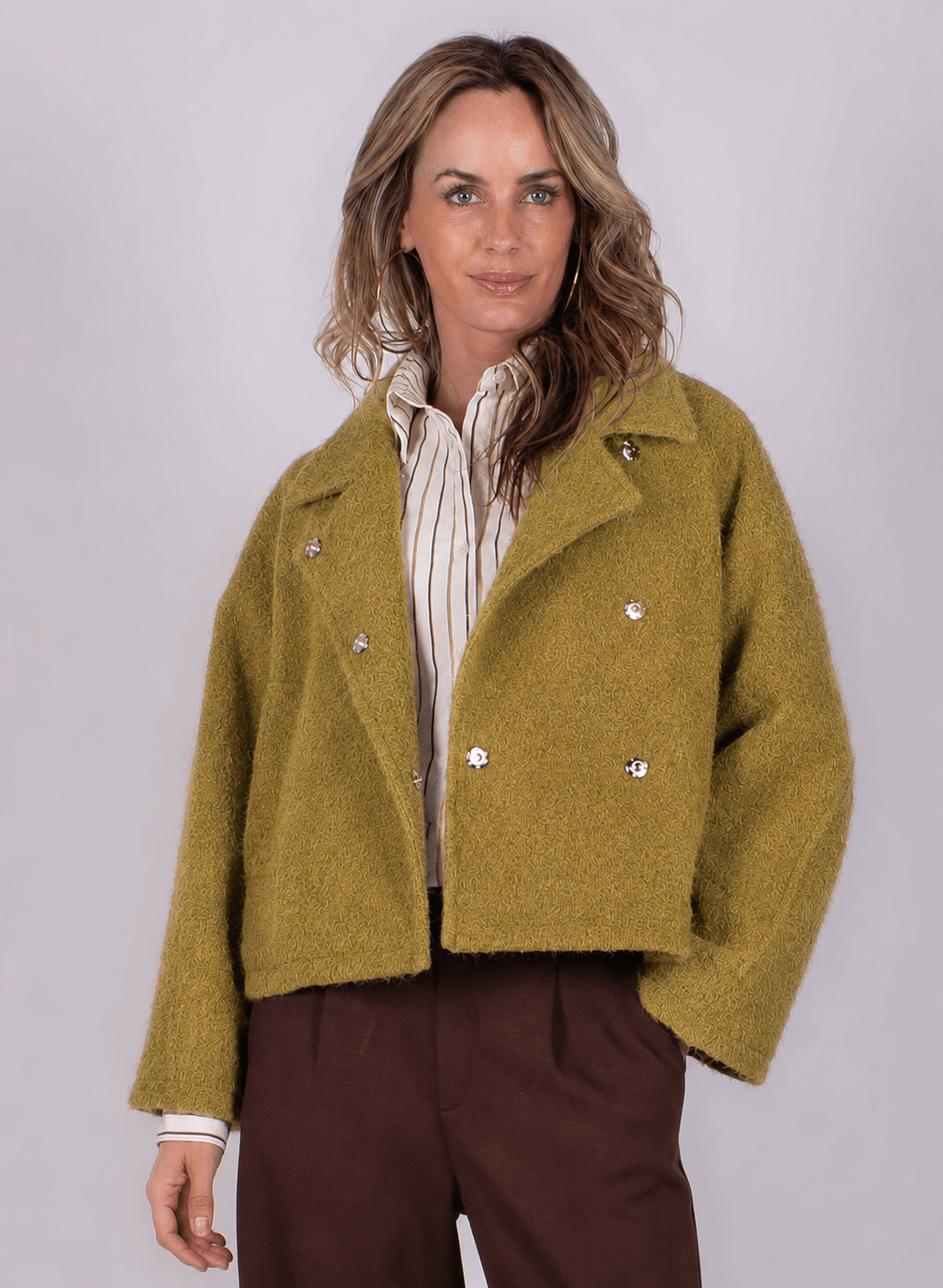 Matsumoto coat woolblend lime