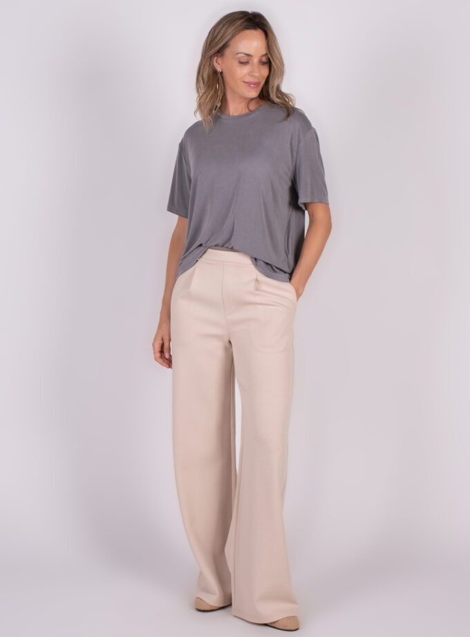 Dames shortsleeve tee grey rayon - MILAN