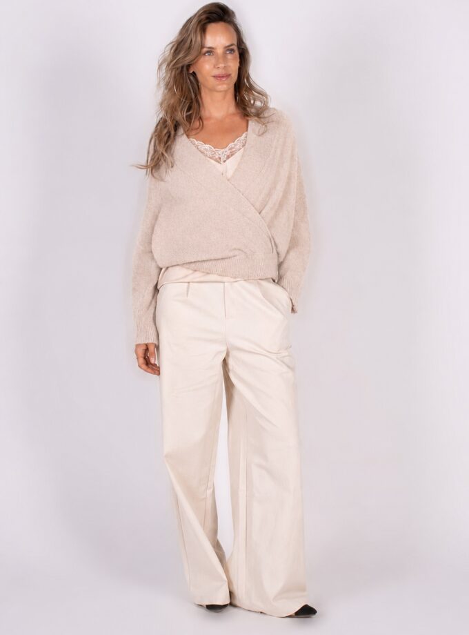 Dames cardigan met overslag pale - NARVIK